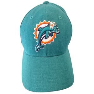 NFL x Reebok | Vintage MIAMI DOLPHINS Wool-Blend Fitted Cap Hat Size 7 1/8